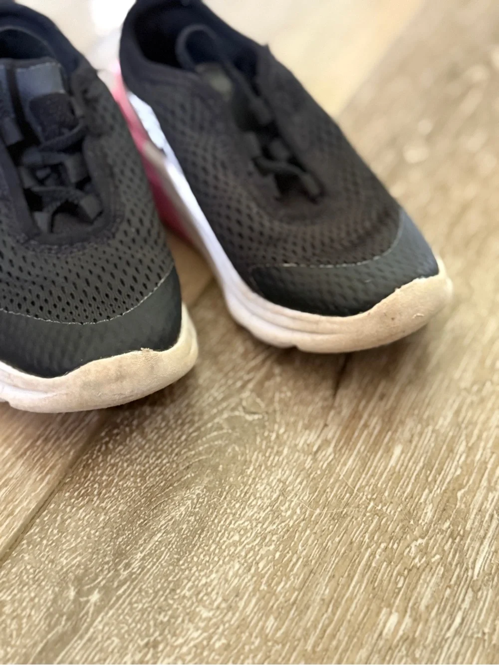 Nike Kids Black, White & Pink Slip-On Sneakers